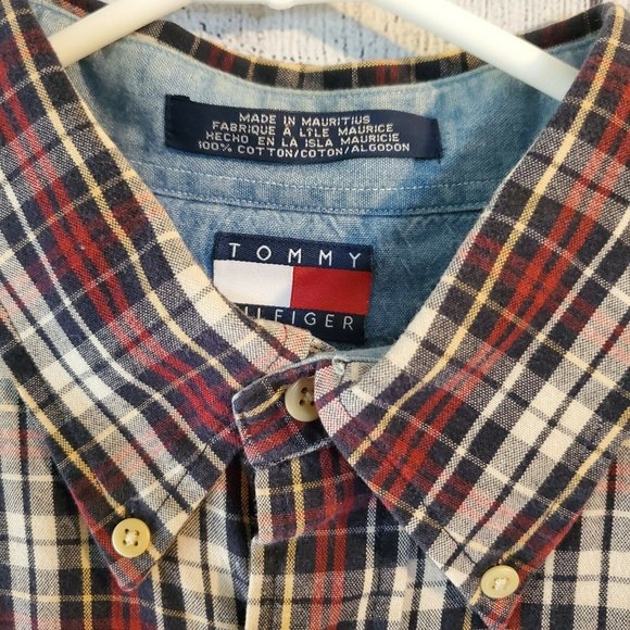 Vtg Tommy Hilfiger Long Sleeve Plaid Button Down Dress Shirt Sz XL EUC CLEAN! - Picture 4 of 6